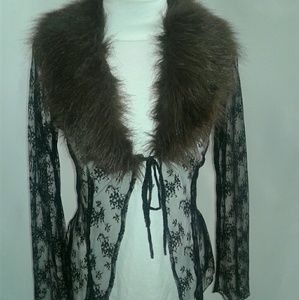 ⚘SALE⚘Faux Fur and Lace Top
